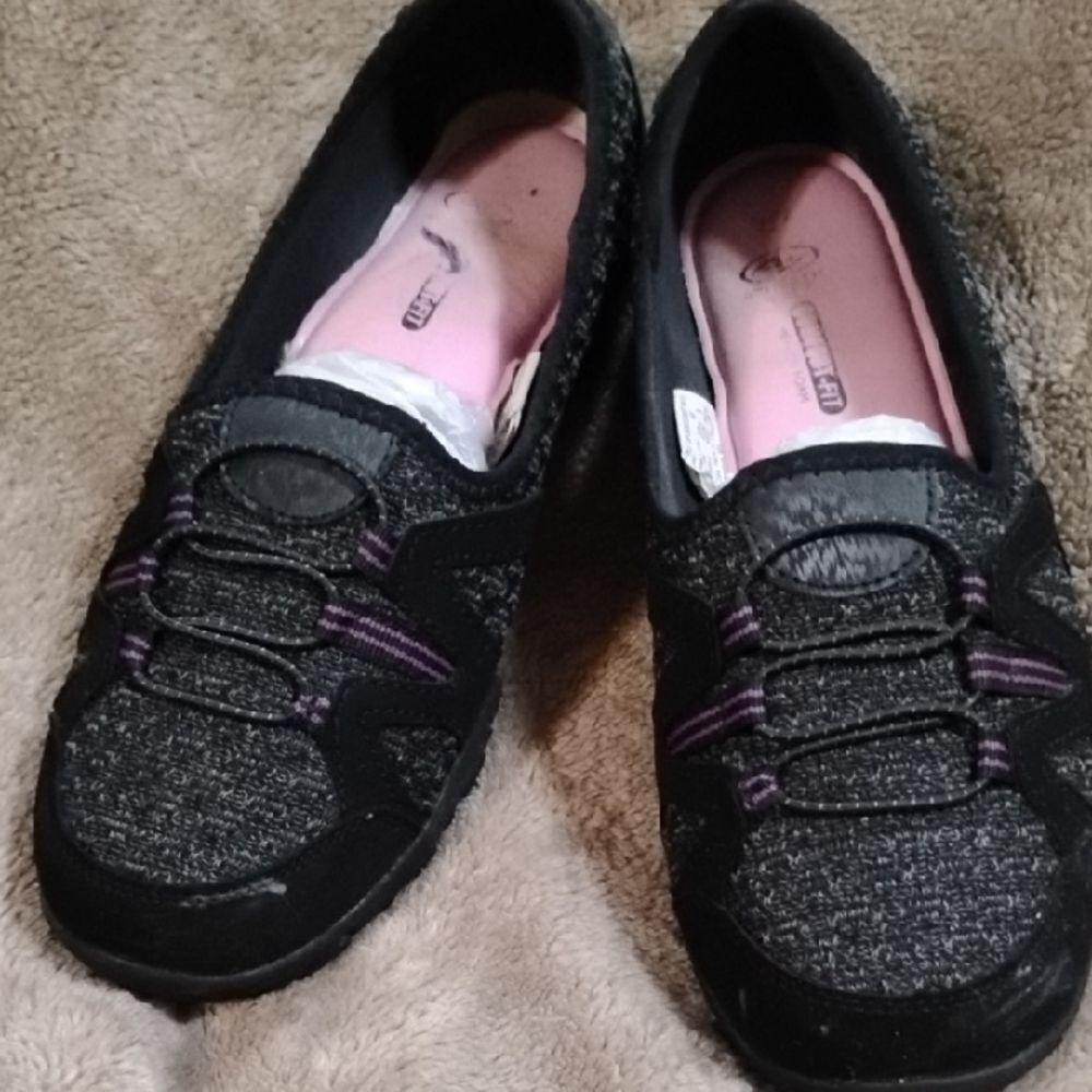 Stylish Women's Black and Purple Sneakers Comfort Fit